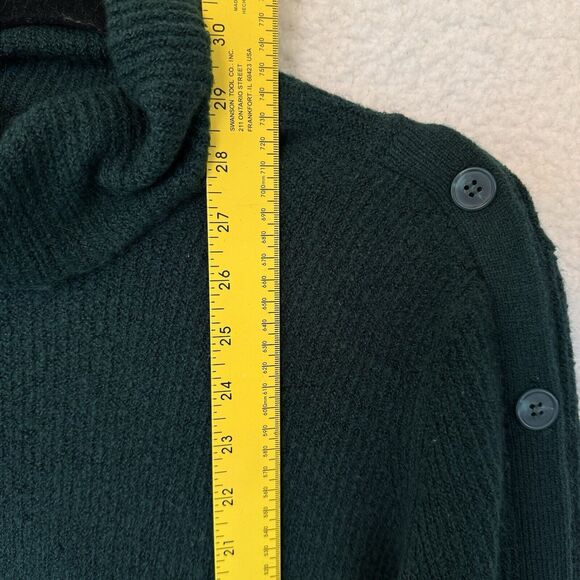 Halogen Women's XS Mock‎ Neck Sweater Green Button Sleeves Oversized - Picture 15 of 16